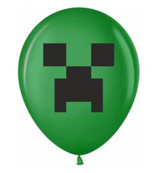 Латексный шарик Minecraft Майнкрафт TNT  ЗЕЛЕНЫЙ 12" 30см Belbal ТМ "Star"