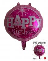 Круг в упаковке Happy birthday розовый 45х45см 