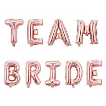 Надпись Team Bride(команда невесты) розовое золото 40см.