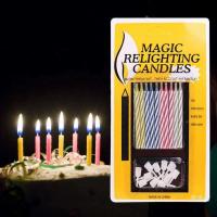 Свечи для торта Magic незатухающие 10 шт. с креплениями