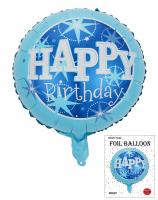 Круг в упаковке Happy birthday голубой 45х45см 