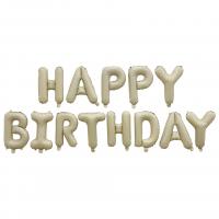 Надпись Happy birthday 13 шт., кремовая (40 см.)