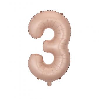 Цифра 3 средняя 32" (80 см) нежно розовая Baby pink (УП)