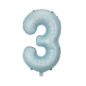 Цифра 3 средняя 32" (80 см) нежно голубая Baby blue (УП)