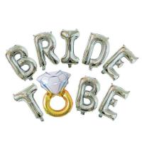 Надпись BRIDE TO BE 16"(40см) серебро (с кольцом)