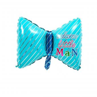 Фольгированный бант голубой Welcome little man 47*78cm Китай УП