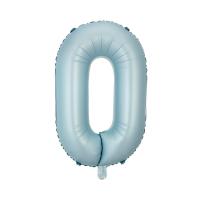 Цифра 0 средняя 32" (80 см) нежно голубая Baby blue (УП)