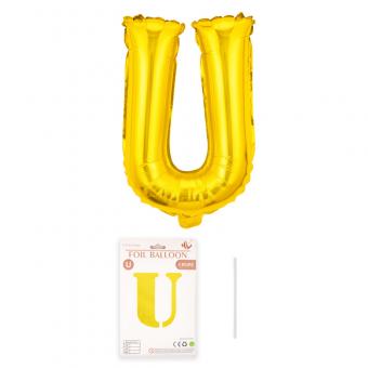 Шарик буква "U" золото 32" 80 см (УП)
