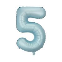 Цифра 5 средняя 32" (80 см) нежно голубая Baby blue (УП)
