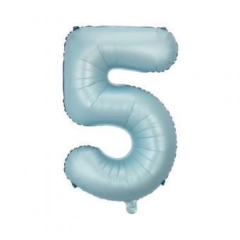 Цифра 5 средняя 32" (80 см) нежно голубая Baby blue (УП)