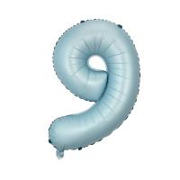Цифра 9 средняя 32" (80 см) нежно голубая Baby blue (УП)