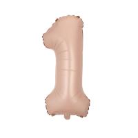 Цифра 1 средняя 32" (80 см) нежно розовая Baby pink (УП)