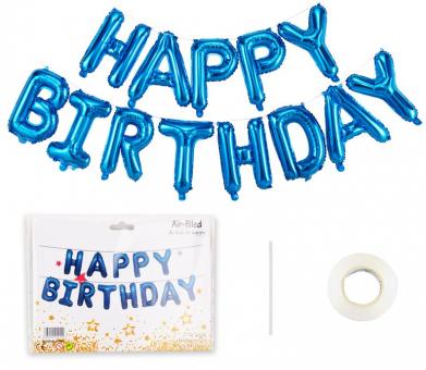 Happy birthday 13 шт., синие (40 см.)