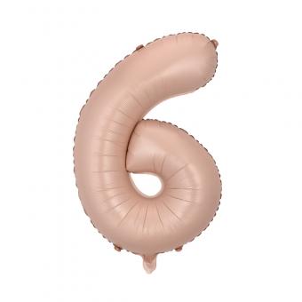 Цифра 6 средняя 32" (80 см) нежно розовая Baby pink (УП)