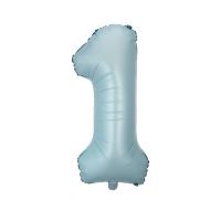 Цифра 1 средняя 32" (80 см) нежно голубая Baby blue (УП)