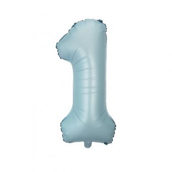 Цифра 1 средняя 32" (80 см) нежно голубая Baby blue (УП)