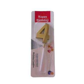 Свеча 3D 5см. золото "4"