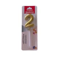 Свеча 3D 5см. золото "2"