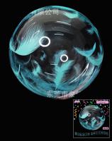 Шарик Bubbles с рисунком перья мята 18"