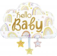 Фольгированный шарик Hello Baby, Облако Grabo 28" УП 25294