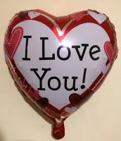 Сердце I love You красное с белым 45х45см