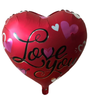 Сердце I love You красное с сердечками 45х45см