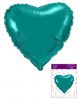 Сердце в упаковке 18"(45х45см) бирюза FLEXMETAL
