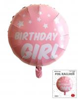 Круг в упаковке Birthday Girl розовый 45х45см