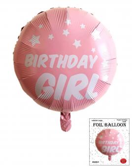 Круг в упаковке Birthday Girl розовый 45х45см