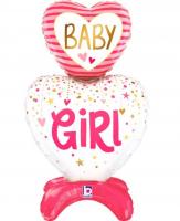 Фольгированный шарик Стоячее Сердце Baby Girl Grabo 28" УП 25300