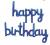 Happy birthday цельные буквы синие (40 см.)