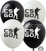 Шар с рисунком Counter Strike(черный, белый) 12"(30см.)