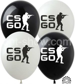 Шар с рисунком Counter Strike(черный, белый) 12"(30см.)