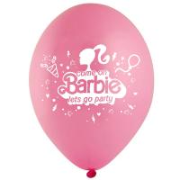 Латексный шарик с рисунком Barbie (Барби) розовый 12" 30см