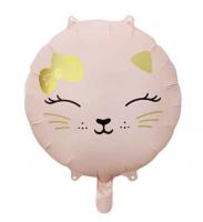 Круг Голова котика розовый Китай 18" 45х45 см